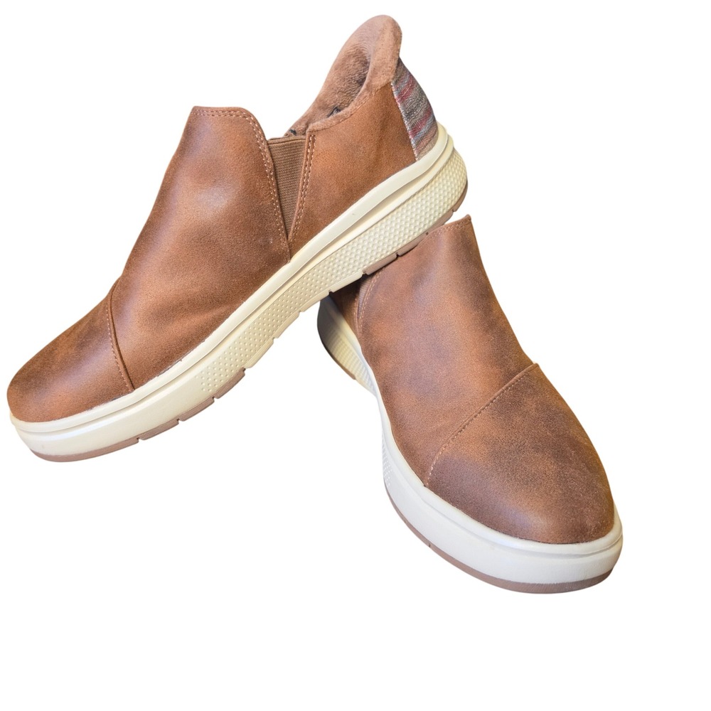 Skechers BOBS Slip-ins Brown Faux Fur Lined Memory Foam Shoes 114831 Womens 11